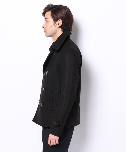 VENCEEXCHANGE（ヴァンスエクスチェンジ）の「リサイクルメルトンカラーPコート（ピーコート・メンズ・ブラック/ブルー/ネイビー/レッド・LARGE/MEDIUM）」の10枚目の写真