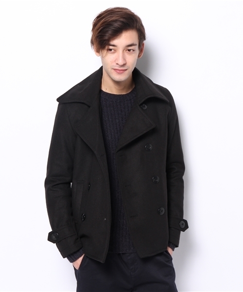 VENCEEXCHANGE（ヴァンスエクスチェンジ）の「リサイクルメルトンカラーPコート（ピーコート・メンズ・ブラック/ブルー/ネイビー/レッド・LARGE/MEDIUM）」の12枚目の写真