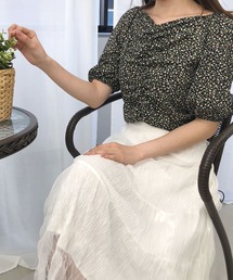 小花柄ギャザーTOPS