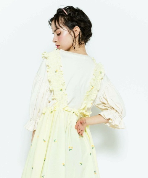 キャンディ　FLORAL APRON ドレス　アイボリー キャンディFLORAL APRON ドレスアイボリー
