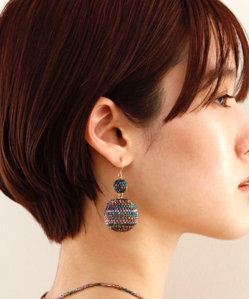 JewCas(ジュアキャス)の「JewCas Cebu newビーズピアス(blue)(ピアス(両耳用)・レディース・ブルー/オフホワイト/ブラウン・FREE)」の3枚目の写真