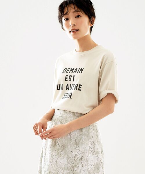 le.coeur blanc(ルクールブラン)の「ロゴプリントTシャツ(Tシャツ/カットソー・レディース・ベージュ/オフホワイト/モカ・38)」の6枚目の写真