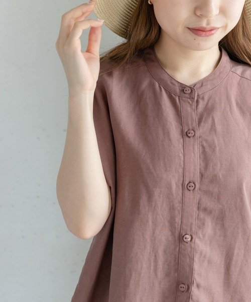 URBAN RESEARCH Sonny Label（アーバンリサーチサニーレーベル）の「リネン混フレンチスリーブブラウス（シャツ/ブラウス・レディース・ブラック/ブラウン/オフホワイト/カーキ・FREE）」の16枚目の写真