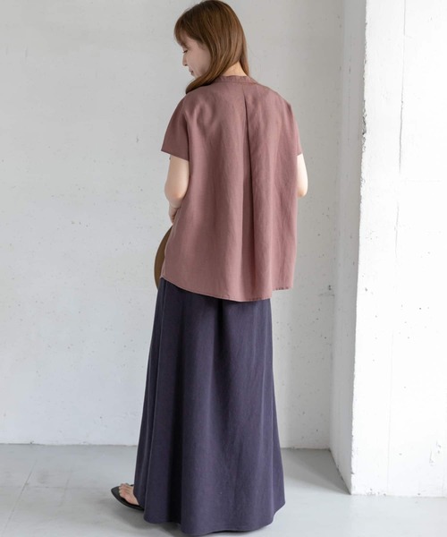 URBAN RESEARCH Sonny Label（アーバンリサーチサニーレーベル）の「リネン混フレンチスリーブブラウス（シャツ/ブラウス・レディース・ブラック/ブラウン/オフホワイト/カーキ・FREE）」の8枚目の写真