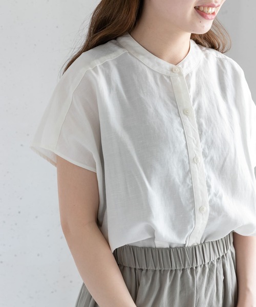 URBAN RESEARCH Sonny Label（アーバンリサーチサニーレーベル）の「リネン混フレンチスリーブブラウス（シャツ/ブラウス・レディース・ブラック/ブラウン/オフホワイト/カーキ・FREE）」の12枚目の写真