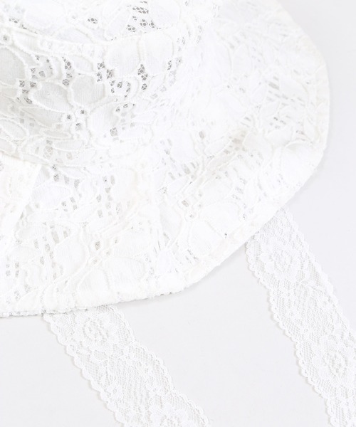 WC（ダブル シー）の「レース付きフリルハット（ハット・レディース・ホワイト/ブラック・FREE）」の5枚目の写真