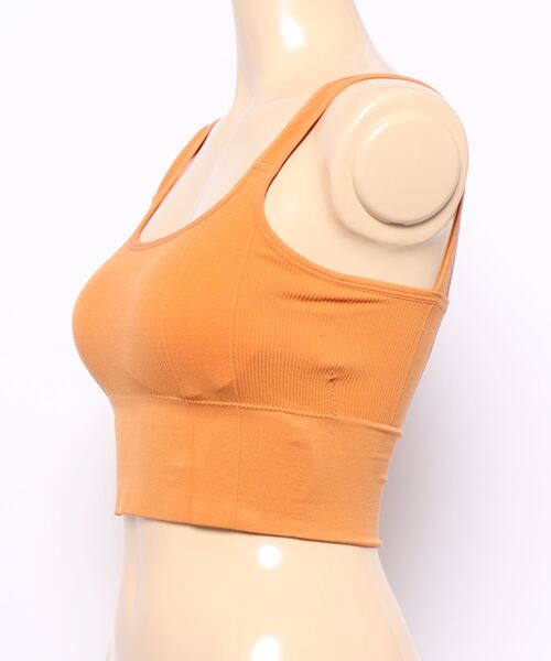 SPINNS（スピンズ）の「カップ付き リブスポブラ（タンクトップ・レディース・ベージュ/ブルー/オレンジ/ブラック/マスタード/パープル/ホワイト・ONESIZE）」の9枚目の写真