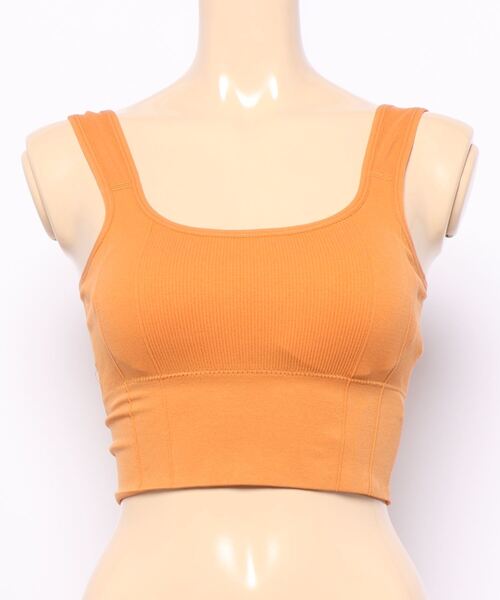SPINNS（スピンズ）の「カップ付き リブスポブラ（タンクトップ・レディース・ベージュ/ブルー/オレンジ/ブラック/マスタード/パープル/ホワイト・ONESIZE）」の19枚目の写真
