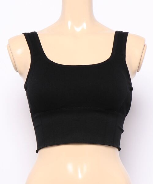 SPINNS（スピンズ）の「カップ付き リブスポブラ（タンクトップ・レディース・ベージュ/ブルー/オレンジ/ブラック/マスタード/パープル/ホワイト・ONESIZE）」の15枚目の写真