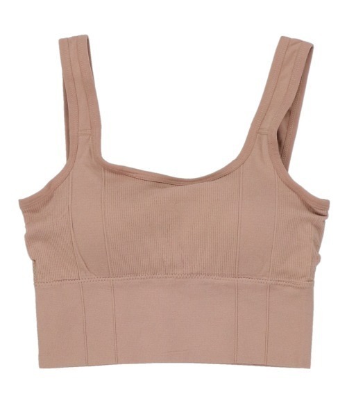 SPINNS（スピンズ）の「カップ付き リブスポブラ（タンクトップ・レディース・ベージュ/ブルー/オレンジ/ブラック/マスタード/パープル/ホワイト・ONESIZE）」の21枚目の写真