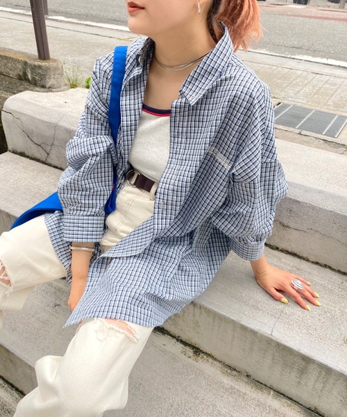 WHO'S WHO gallery（フーズフーギャラリー）の「【KOOKY'N/クーキー】チェックブロードシャツ（シャツ/ブラウス・メンズ・レッド/ブルー/グリーン・FREE）」の3枚目の写真