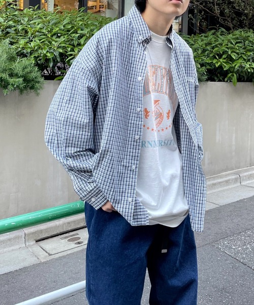 WHO'S WHO gallery（フーズフーギャラリー）の「【KOOKY'N/クーキー】チェックブロードシャツ（シャツ/ブラウス・メンズ・レッド/ブルー/グリーン・FREE）」の2枚目の写真