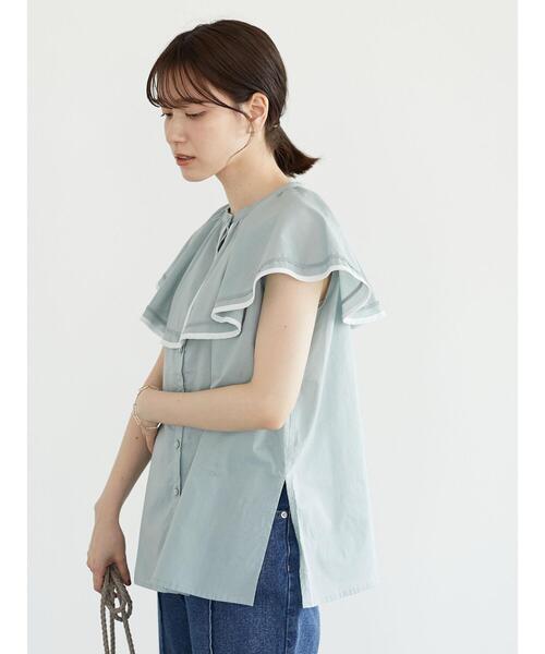 ELENCARE DUE（エレンカーレデュエ）の「・ELENCARE DUE　ケープカラーブラウス＊（シャツ/ブラウス・レディース・ブラック/グレー/グリーン/アイボリー・FREE）」の22枚目の写真