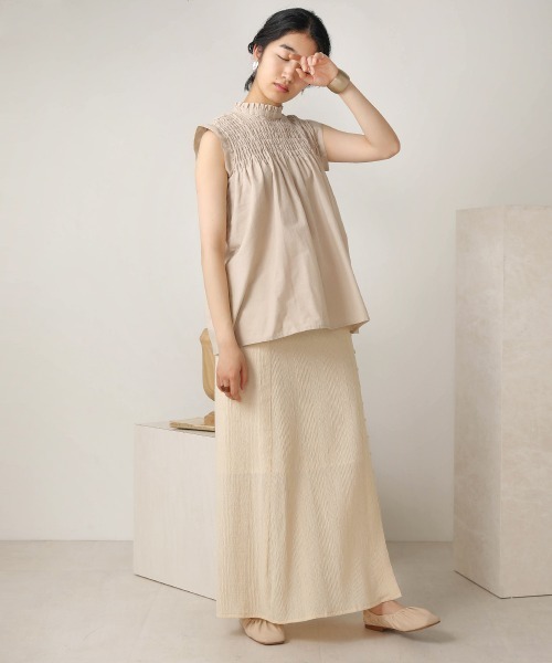 Bab（バブ）の「【WEB限定】シャーリングフリルトップス（シャツ/ブラウス・レディース・ブラウン/カーキ/イエロー/ナチュラル・38）」の10枚目の写真