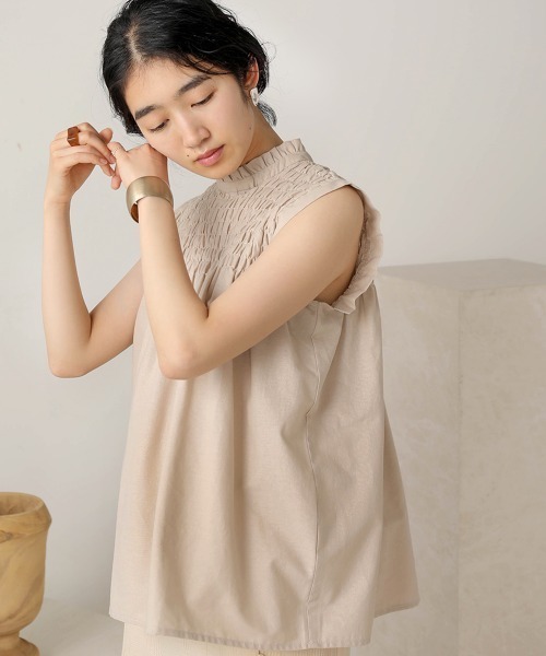 Bab（バブ）の「【WEB限定】シャーリングフリルトップス（シャツ/ブラウス・レディース・ブラウン/カーキ/イエロー/ナチュラル・38）」の11枚目の写真