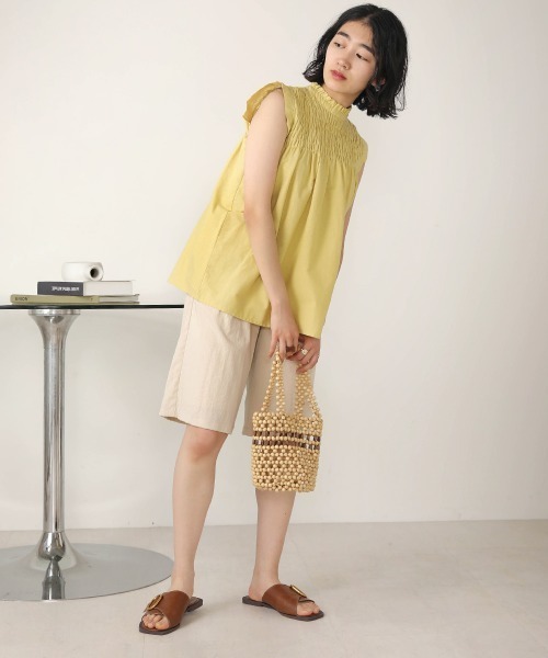 Bab（バブ）の「【WEB限定】シャーリングフリルトップス（シャツ/ブラウス・レディース・ブラウン/カーキ/イエロー/ナチュラル・38）」の13枚目の写真