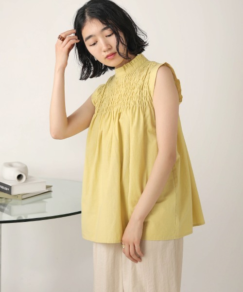 Bab（バブ）の「【WEB限定】シャーリングフリルトップス（シャツ/ブラウス・レディース・ブラウン/カーキ/イエロー/ナチュラル・38）」の15枚目の写真