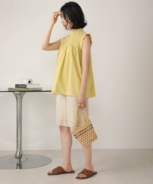 Bab（バブ）の「【WEB限定】シャーリングフリルトップス（シャツ/ブラウス・レディース・ブラウン/カーキ/イエロー/ナチュラル・38）」の16枚目の写真