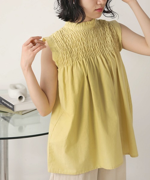 Bab（バブ）の「【WEB限定】シャーリングフリルトップス（シャツ/ブラウス・レディース・ブラウン/カーキ/イエロー/ナチュラル・38）」の19枚目の写真