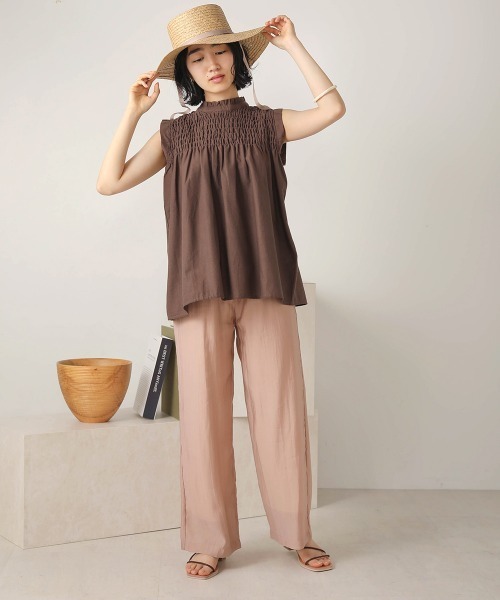 Bab（バブ）の「【WEB限定】シャーリングフリルトップス（シャツ/ブラウス・レディース・ブラウン/カーキ/イエロー/ナチュラル・38）」の20枚目の写真