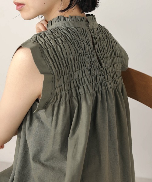 Bab（バブ）の「【WEB限定】シャーリングフリルトップス（シャツ/ブラウス・レディース・ブラウン/カーキ/イエロー/ナチュラル・38）」の9枚目の写真