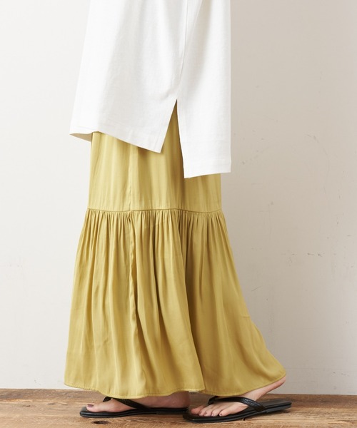 CIAOPANIC TYPY（チャオパニックティピー）の「マットサテンティアードスカート（スカート・レディース・ホワイト/ブラック/イエロー/グリーン・ONE SIZE）」の4枚目の写真