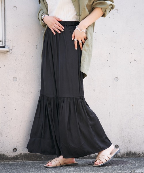 CIAOPANIC TYPY（チャオパニックティピー）の「マットサテンティアードスカート（スカート・レディース・ホワイト/ブラック/イエロー/グリーン・ONE SIZE）」の11枚目の写真