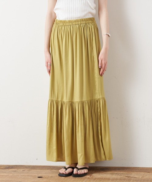 CIAOPANIC TYPY（チャオパニックティピー）の「マットサテンティアードスカート（スカート・レディース・ホワイト/ブラック/イエロー/グリーン・ONE SIZE）」の19枚目の写真