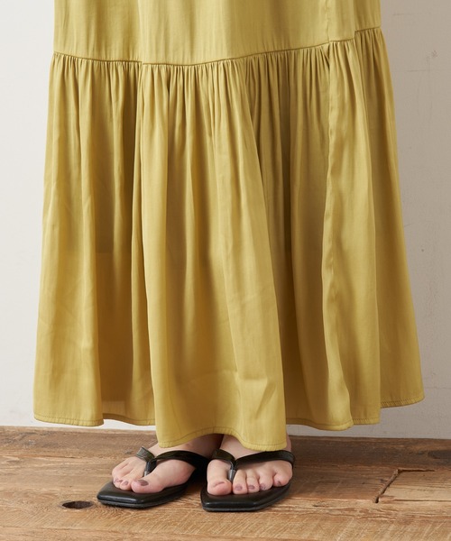 CIAOPANIC TYPY（チャオパニックティピー）の「マットサテンティアードスカート（スカート・レディース・ホワイト/ブラック/イエロー/グリーン・ONE SIZE）」の7枚目の写真