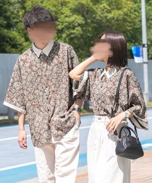 PairPair | クレリックペイズリー半袖シャツ(ユニセックス)(シャツ/ブラウス)