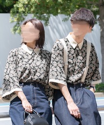 PairPair | クレリックペイズリー半袖シャツ(ユニセックス)(シャツ/ブラウス)