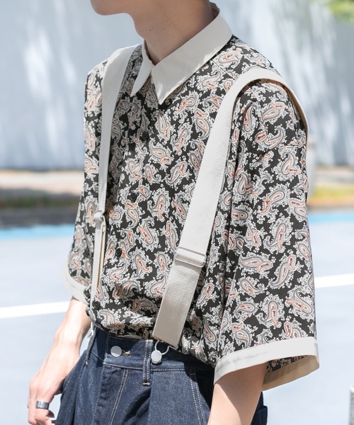 PairPair（ペアペア）の「クレリックペイズリー半袖シャツ(ユニセックス)（シャツ/ブラウス・レディース・ブラウン系その他/ブラック・FREE）」の11枚目の写真