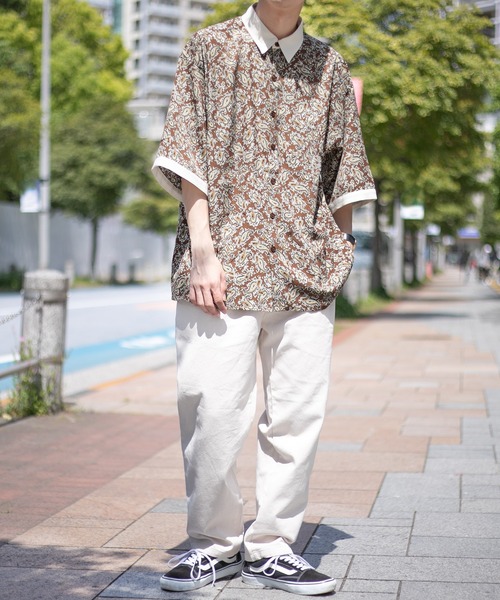 PairPair（ペアペア）の「クレリックペイズリー半袖シャツ(ユニセックス)（シャツ/ブラウス・レディース・ブラウン系その他/ブラック・FREE）」の22枚目の写真