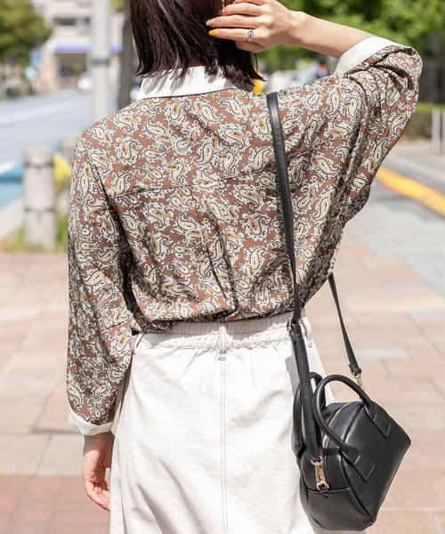 PairPair（ペアペア）の「クレリックペイズリー半袖シャツ(ユニセックス)（シャツ/ブラウス・レディース・ブラウン系その他/ブラック・FREE）」の20枚目の写真