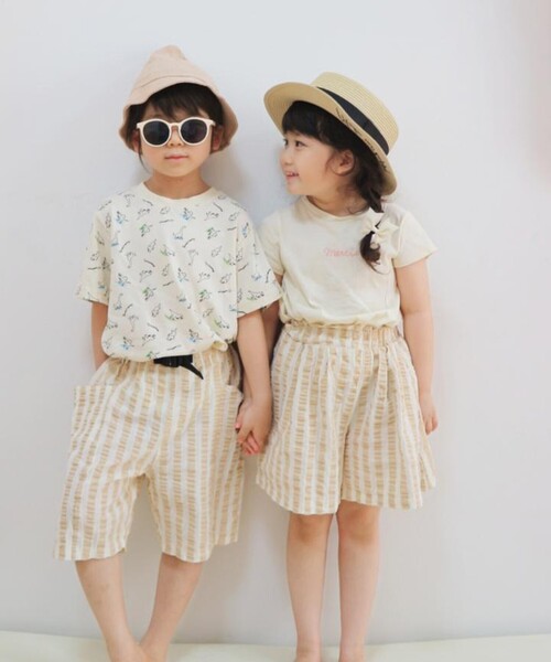 SHOO・LA・RUE（シューラルー）の「◆【90-150cm】ひんやりストライプハーフパンツ（その他パンツ・キッズ・ベージュ系2/ブルー系2・11/10/12/09/13/15 /14）」の5枚目の写真