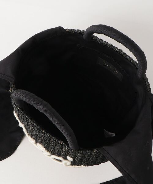 a-jolie(アジョリー)の「【a-jolie/アジョリー】メッセージロゴカゴバッグ(かごバッグ・レディース・ブラック/ベージュ・FREE)」の3枚目の写真