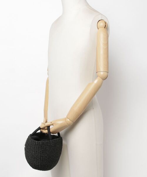 a-jolie(アジョリー)の「【a-jolie/アジョリー】メッセージロゴカゴバッグ(かごバッグ・レディース・ブラック/ベージュ・FREE)」の6枚目の写真