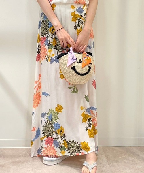 a-jolie(アジョリー)の「【a-jolie/アジョリー】メッセージロゴカゴバッグ(かごバッグ・レディース・ブラック/ベージュ・FREE)」の2枚目の写真