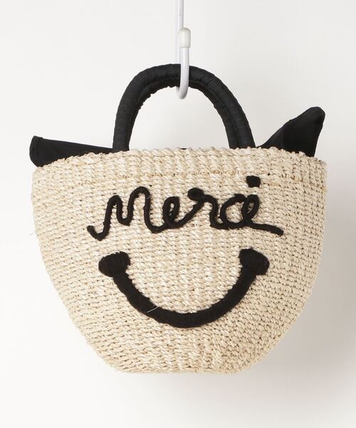 a-jolie(アジョリー)の「【a-jolie/アジョリー】メッセージロゴカゴバッグ(かごバッグ・レディース・ブラック/ベージュ・FREE)」の7枚目の写真