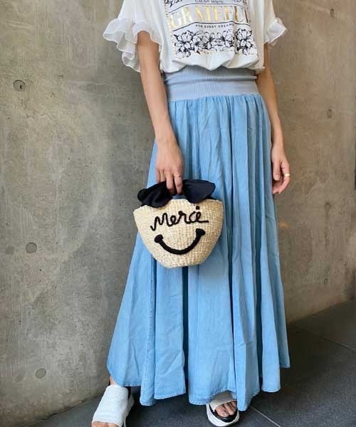 a-jolie(アジョリー)の「【a-jolie/アジョリー】メッセージロゴカゴバッグ(かごバッグ・レディース・ブラック/ベージュ・FREE)」の13枚目の写真