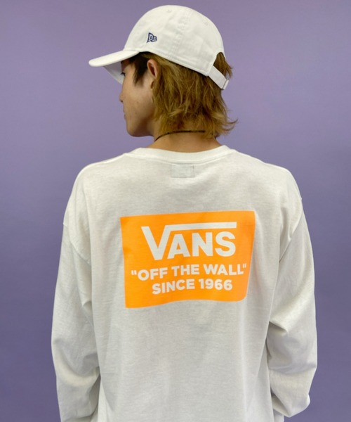 VANS（バンズ）の「VANS/バンズ ボックスロゴ　バックプリントロンT 121K1020400（Tシャツ/カットソー・メンズ・ホワイト/ブラック/ベージュ・S/M/L/XL）」の12枚目の写真