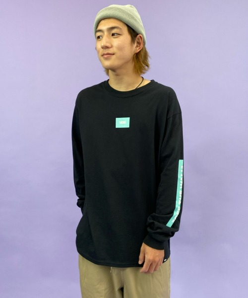 VANS（バンズ）の「VANS/バンズ ボックスロゴ　バックプリントロンT 121K1020400（Tシャツ/カットソー・メンズ・ホワイト/ブラック/ベージュ・S/M/L/XL）」の15枚目の写真