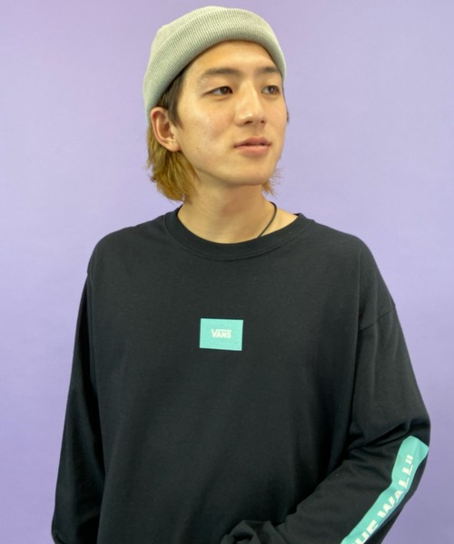 VANS（バンズ）の「VANS/バンズ ボックスロゴ　バックプリントロンT 121K1020400（Tシャツ/カットソー・メンズ・ホワイト/ブラック/ベージュ・S/M/L/XL）」の17枚目の写真