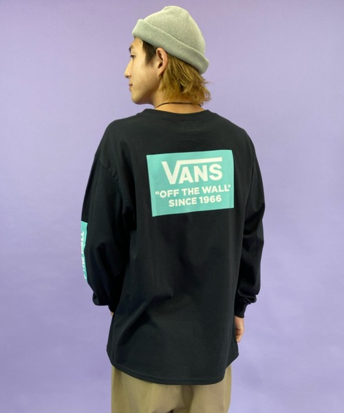 VANS（バンズ）の「VANS/バンズ ボックスロゴ　バックプリントロンT 121K1020400（Tシャツ/カットソー・メンズ・ホワイト/ブラック/ベージュ・S/M/L/XL）」の21枚目の写真