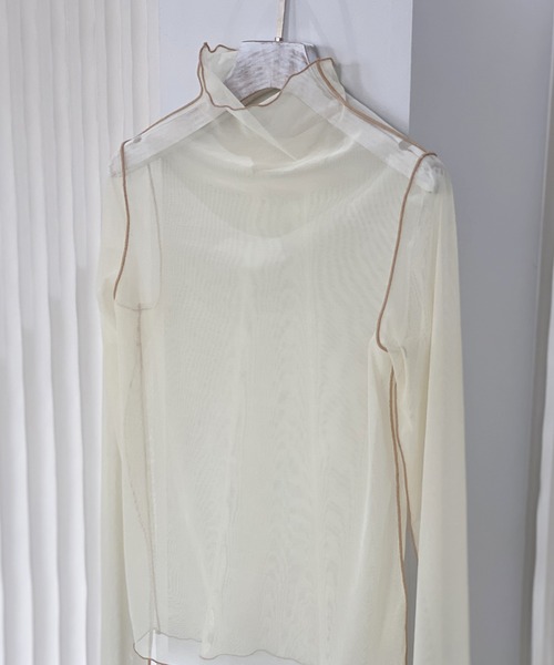 chuclla（チュクラ）の「パワーメッシュ メロートップス chwj21s02（Tシャツ/カットソー・レディース・ベージュ/ブラック/パープル/グリーン/アイボリー/ダークグリーン/ライトグリーン/ライトパープル・FREE）」の19枚目の写真