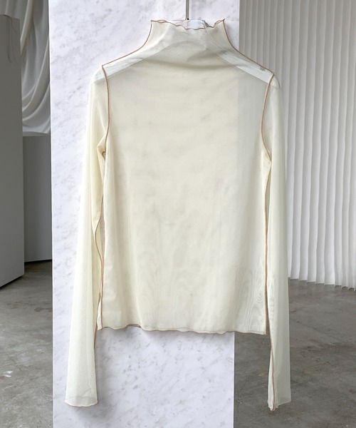 chuclla（チュクラ）の「パワーメッシュ メロートップス chwj21s02（Tシャツ/カットソー・レディース・ベージュ/ブラック/パープル/グリーン/アイボリー/ダークグリーン/ライトグリーン/ライトパープル・FREE）」の21枚目の写真