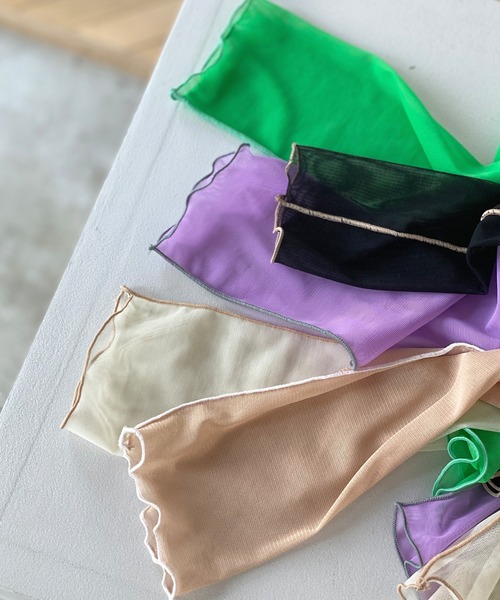 chuclla（チュクラ）の「パワーメッシュ メロートップス chwj21s02（Tシャツ/カットソー・レディース・ベージュ/ブラック/パープル/グリーン/アイボリー/ダークグリーン/ライトグリーン/ライトパープル・FREE）」の10枚目の写真