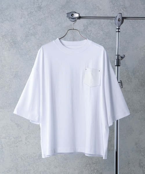 EDEL（エーデル）の「EDEL - レザーポケットビックT（Tシャツ/カットソー・メンズ・ホワイト/ブラック・MEDIUM/LARGE）」の22枚目の写真