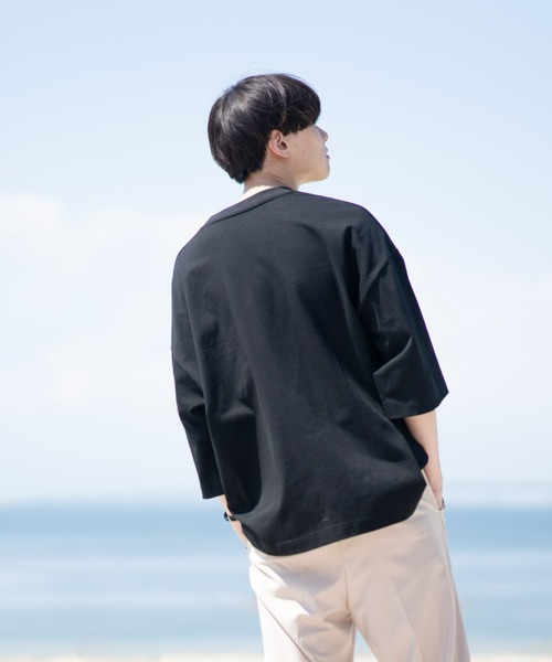 EDEL（エーデル）の「EDEL - レザーポケットビックT（Tシャツ/カットソー・メンズ・ホワイト/ブラック・MEDIUM/LARGE）」の6枚目の写真