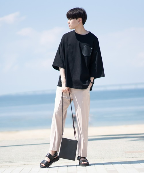 EDEL（エーデル）の「EDEL - レザーポケットビックT（Tシャツ/カットソー・メンズ・ホワイト/ブラック・MEDIUM/LARGE）」の14枚目の写真